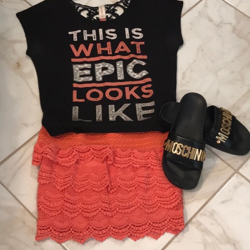 Peach Lace Shorts